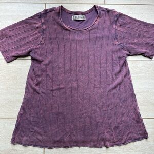 M Rena Anthropologie Purple Oversized Acid Dye Tee size M